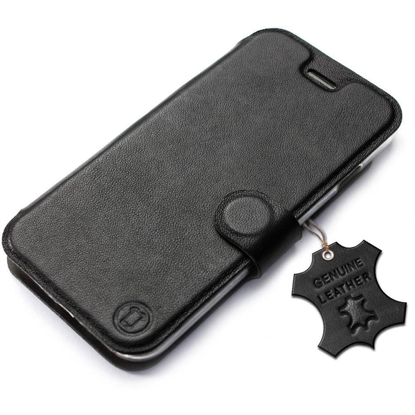 Mobiwear Motorola Moto G60 fekete bőr flip tok - L_BLS