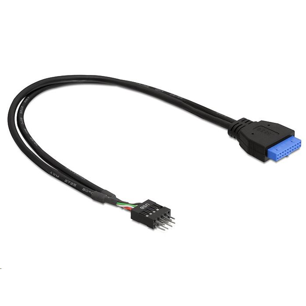 Delock 83791 20 tűs alaplapi USB 3.0 anya - 8 tűs alaplapi USB 2.0 apa kábel 45cm fekete