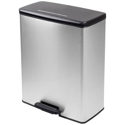 CURVER Deco bin slim  Szemeteskuka 65 l (Sz x Ma x Mé) 480 x 615 x 280 mm Ezüst, Fekete 1 db (254610)
