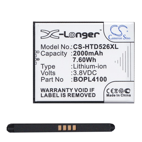 Cameron Sino Li-Ion akku (3.8V/2000mAh, HTC BOPL4100 kompatibilis) FEKETE HTC Desire 526G+ (CS-HTD526XL)
