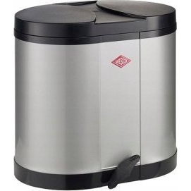 WESCO Ökosammler Beta 2 x 15 literes pedálos fém szemetes - Ezüst (8011080)