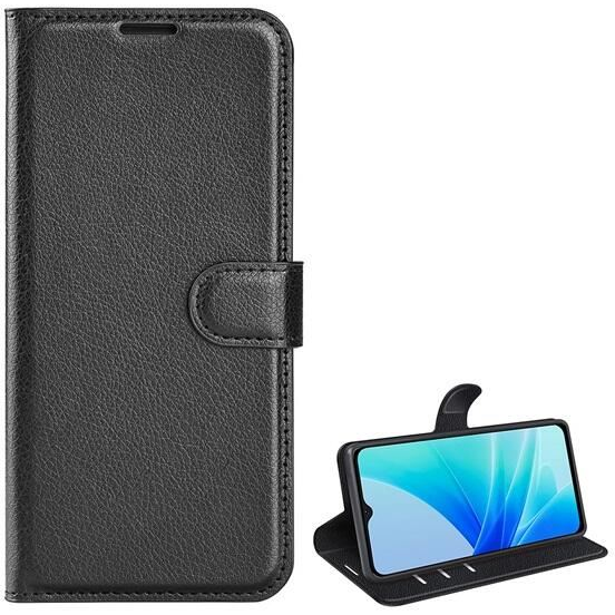 Gigapack Oppo A77 5G bőr hatású prémium fliptok fekete (GP-137011) (GP-137011)