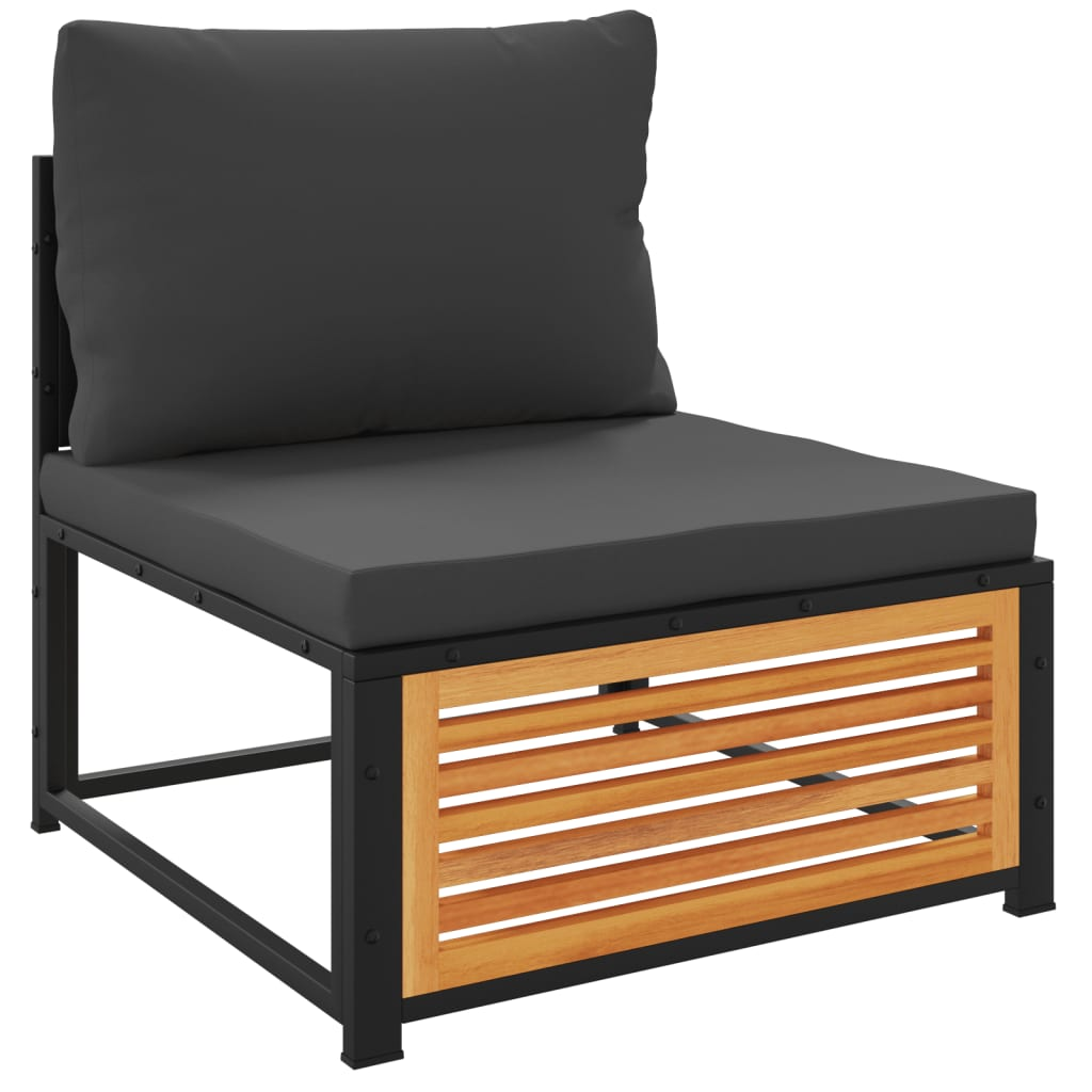 tömör akácfa karfa nélküli kerti kanapé párnákkal (367639)