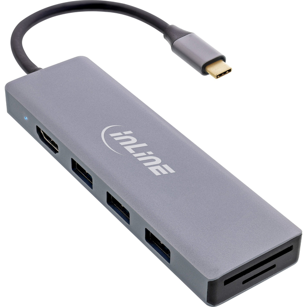 InLine 33271O replicatore di porte e docking station per laptop USB 3.2 Gen 1 (3.1 Gen 1) Type-C Grigio