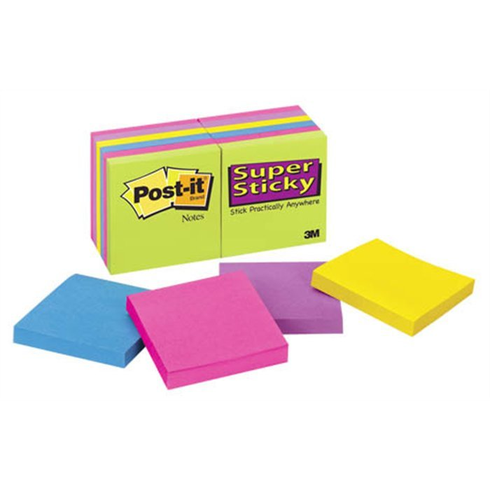 3M Super Sticky 76x76mm öntapadó jegyzettömb (1080 lap) - Vegyes színek (70005252062)