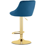 Hoker tapicerowany kuchenny granatowy ze złotą bazą 2 szt do wyspy bar