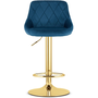 Hoker tapicerowany kuchenny granatowy ze złotą bazą 2 szt do wyspy bar
