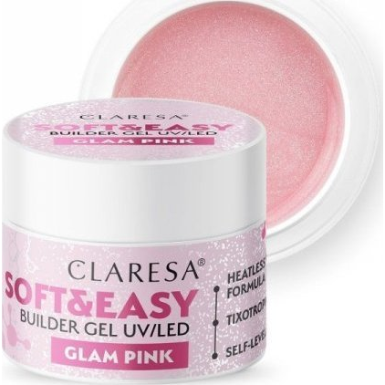 Claresa Żel budujący do paznokci Soft&Easy Builder - Glam Pink 45 g