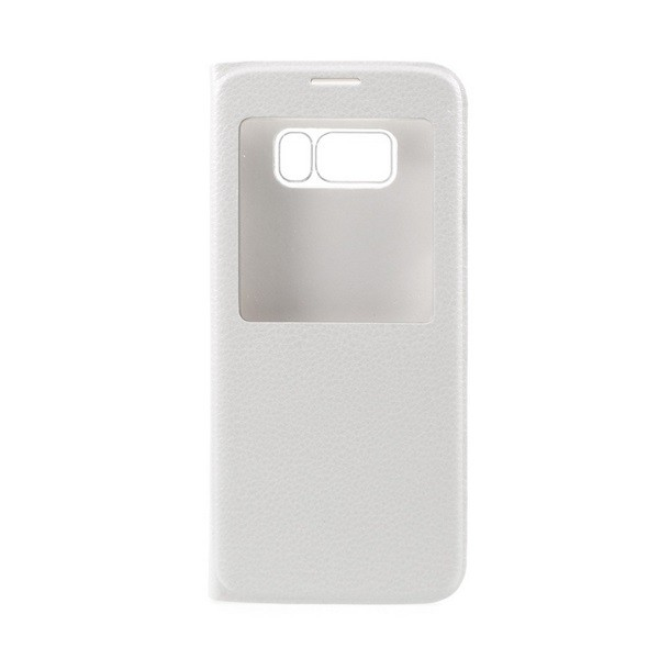 Tok álló, bőr hatású (FLIP, oldalra nyíló, hívókijelzés, View Window) FEHÉR [Samsung Galaxy S8 Plus (SM-G955)] (5996457693146)