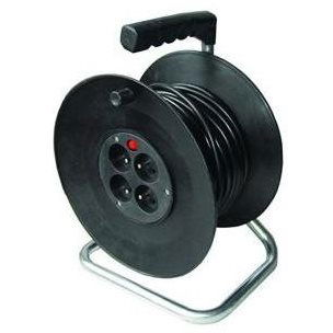 Solight Dobos hosszabbító kábel, 4 aljzat, fekete, 50 m (PB02)