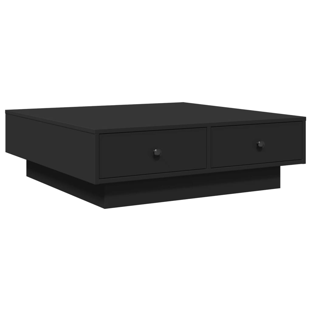 fekete forgácslap dohányzóasztal 90 x 90 x 28 cm (848088)