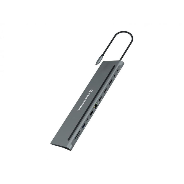 Conceptronic DONN17G φορητός σταθμός σύνδεσης & προσομοιωτής θύρας Καλωδιωμένος (Ενσύρματος) USB 3.2 Gen 1 (3.1 Gen 1) Type-C Γκρι