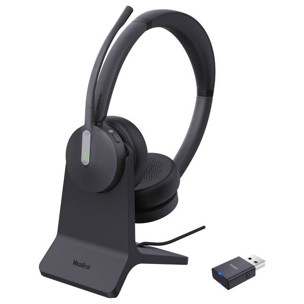 Yealink WH64 Hybird Dual with Charging Stand Teams Trådløs Kontor/Callcenter USB Type-C Bluetooth Sort