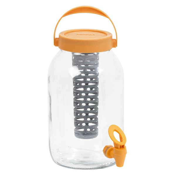 IRIS üveg italadagoló gyümölcstartóval 3.000ml, barack színű (137700-756)