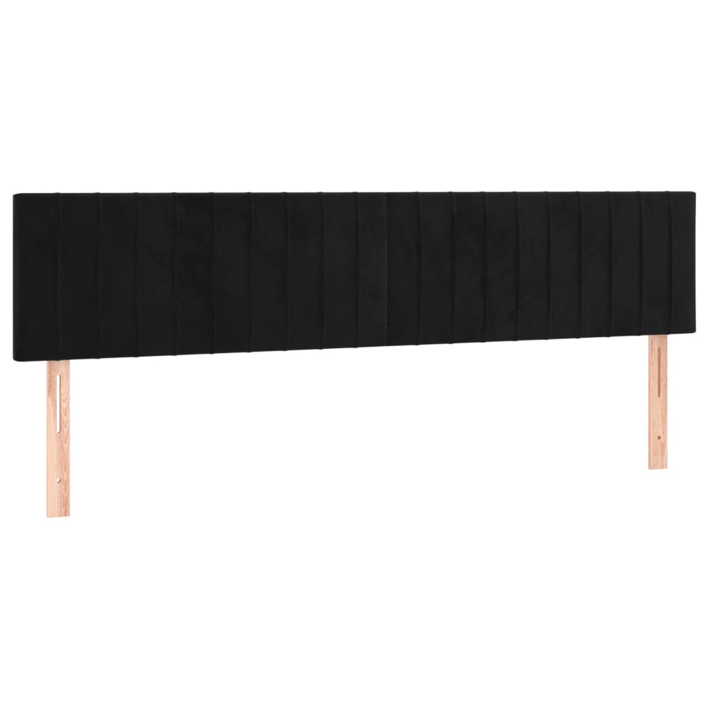 2 db fekete bársony fejtámla 100x5x78/88 cm (346294)