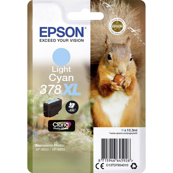 Epson Squirrel 378XL cartuccia d'inchiostro 1 pz Originale Resa elevata (XL) Ciano chiaro