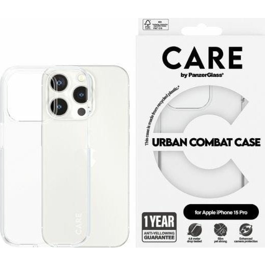 PanzerGlass CARE by PG Transparent iPhone 15 Pro mobiele telefoon behuizingen Hoes Transparant