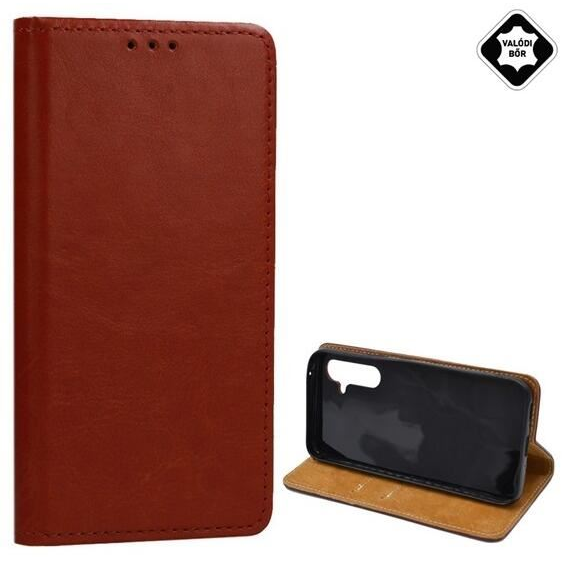 Gigapack Samsung Galaxy S24 Plus (SM-S926) valódi bőr fliptok burgundi színű (GP-154018) (GP-154018)