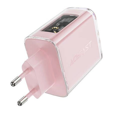Incarcator de Retea GaN, Acefast Exploration, 2 Porturi USB-C, 1 Port USB-A, PD65W, Roz