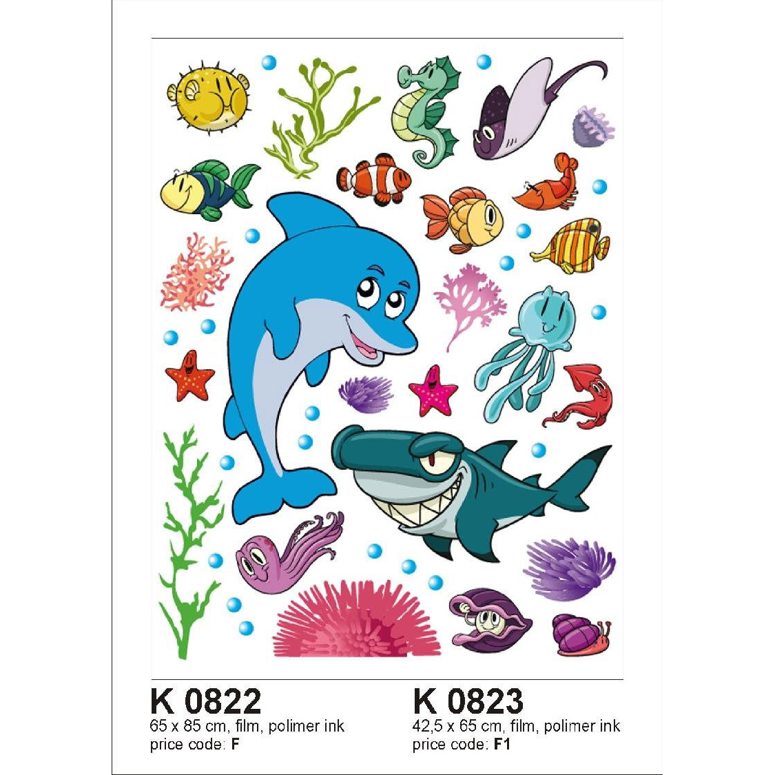 K0822 DOLPHIN BIG Öntapadós dekoráció, 65×85 cm (K0822)