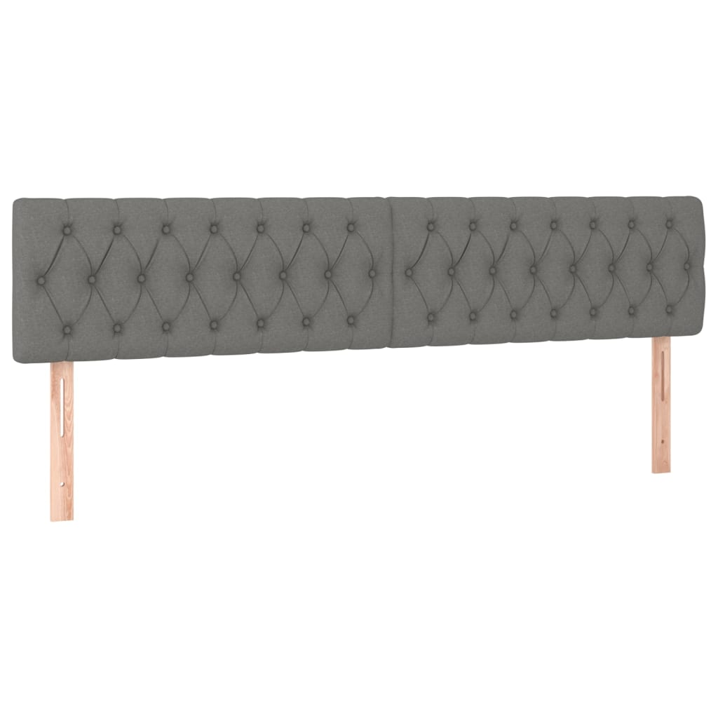2 db sötétszürke szövet fejtámla 100x7x78/88 cm (346383)