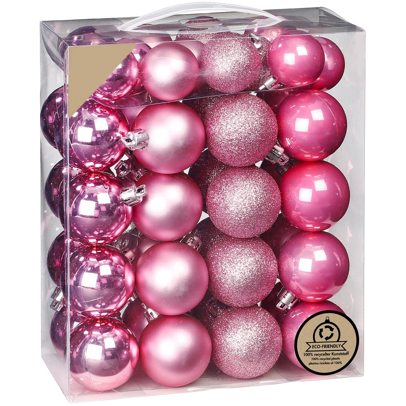 LAALU díszkészlet: vegyes világos rózsaszín díszek, 4 és 5 cm, 44 db (LAU-6176)