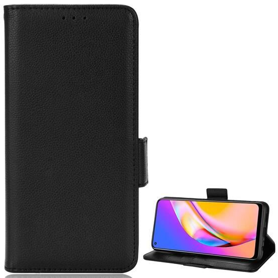 Gigapack Oppo A94 5G bőr hatású prémium fliptok fekete (GP-113007)
