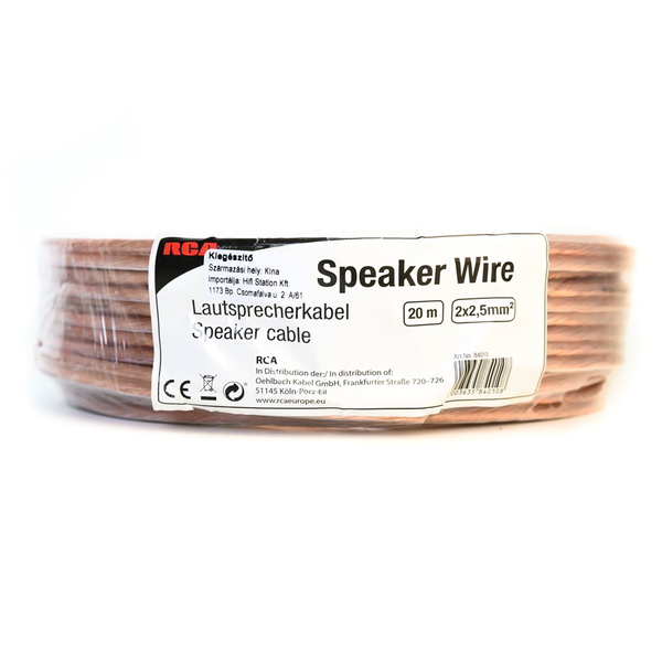Кабел RCA 84010 за високоговорител, 2x2.5 мм, 20 м
