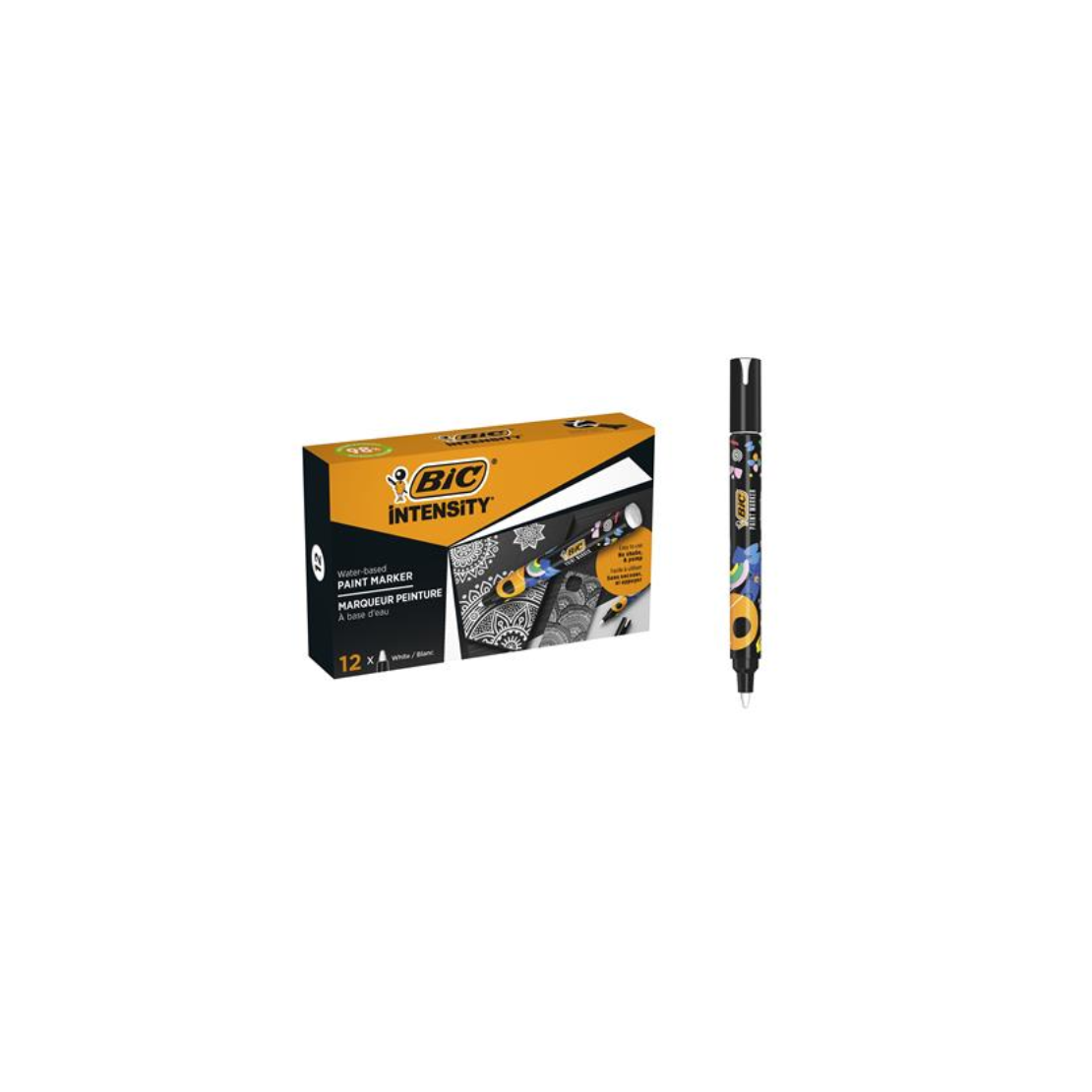 BIC Intensity 1,5 - 2,3 mm Dekormarker csomag - Fehér, (12 db / csomag) (527425)