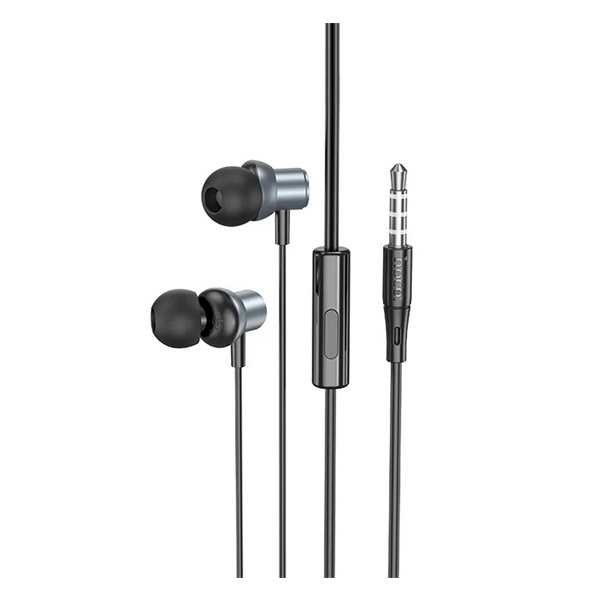 Hoco M110 fülhallgató SZTEREO (3.5mm jack, mikrofon, felvevő gomb) SÖTÉTSZÜRKE (M110_GREY)