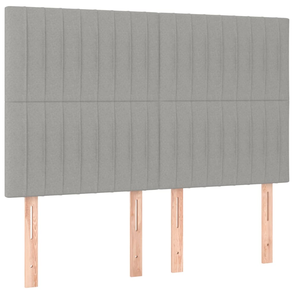 4 db világosszürke szövet fejtámla 72 x 5 x 78/88 cm (3116568)