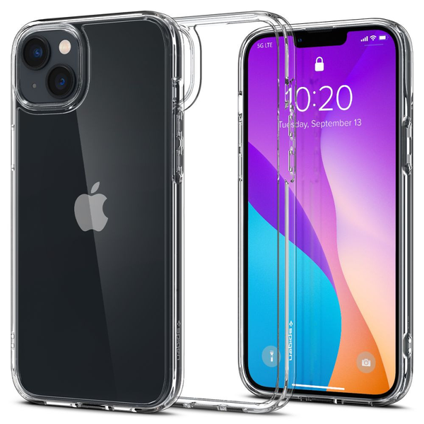 Apple iPhone 14 Plus, Пластмасов гръб + силиконова рамка, Spigen Ultra Hybrid, прозрачен (125653)