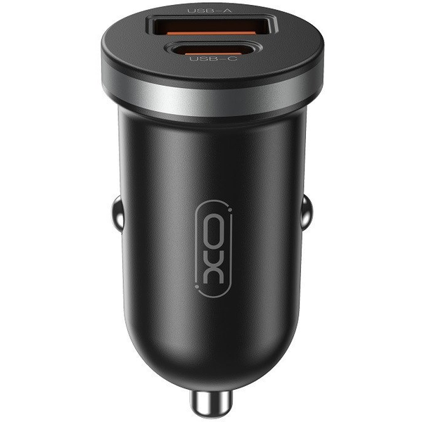 XO CC56 Autós Töltő 1x USB-A 1x USB-C PD QC 30W - Fekete