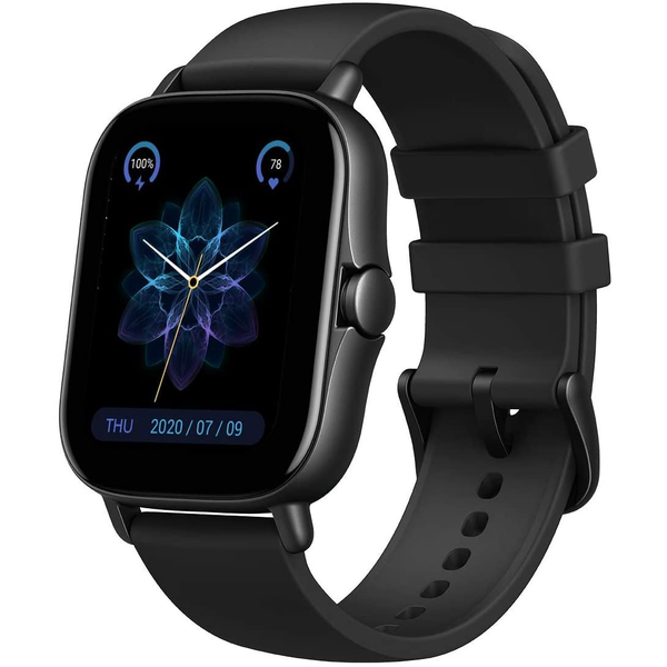 Smartwatch GTS 2E, Amazfit, Пластмасова каишка, 1.65'', Bluetooth, Без Wifi, Универсален, Черен