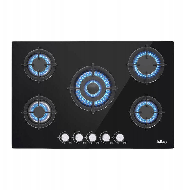 Glass Panel Gas Stove IsEasy MGBG-775 Five-zones (MGBG-775)