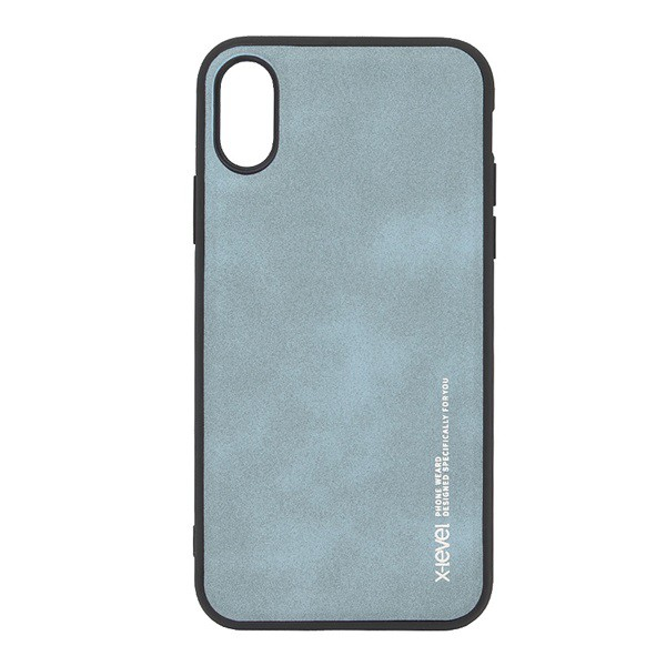 X-LEVEL szilikon telefonvédő (bőr hatású hátlap) CYAN [Apple iPhone XS 5.8] (5996457843466)