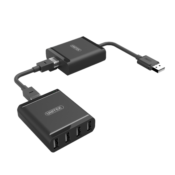 Unitrek Y-2516 USB LAN Extender + 4-portos USB HUB (Max. 60m)