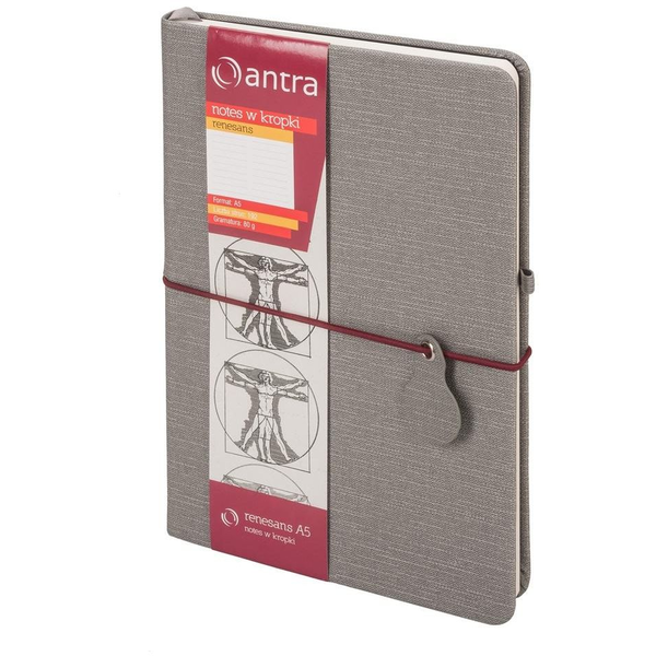 Antra Notes A5 Kropki Renesans Szary ANTRA - 280234