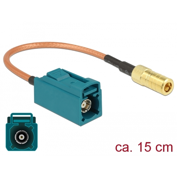 Delock Antenna kábel FAKRA Z-hüvely > SMB-dugó RG-316 15 cm