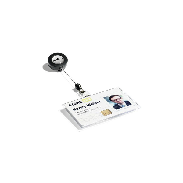 Durable Biztonsági kártyatartó  85x54 mm karabineres tartóval (801619)
