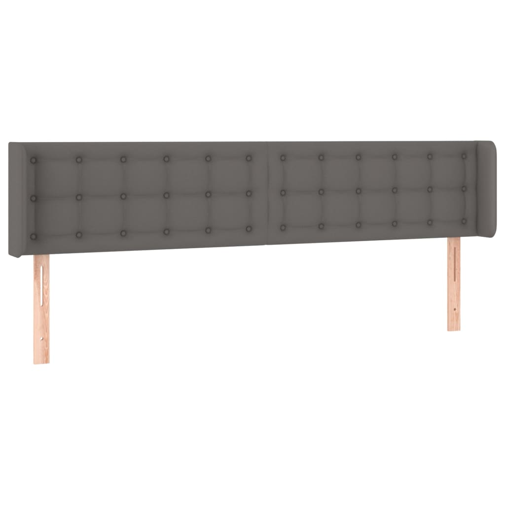 szürke műbőr szárnyas fejtámla 163x16x78/88 cm (3118868)