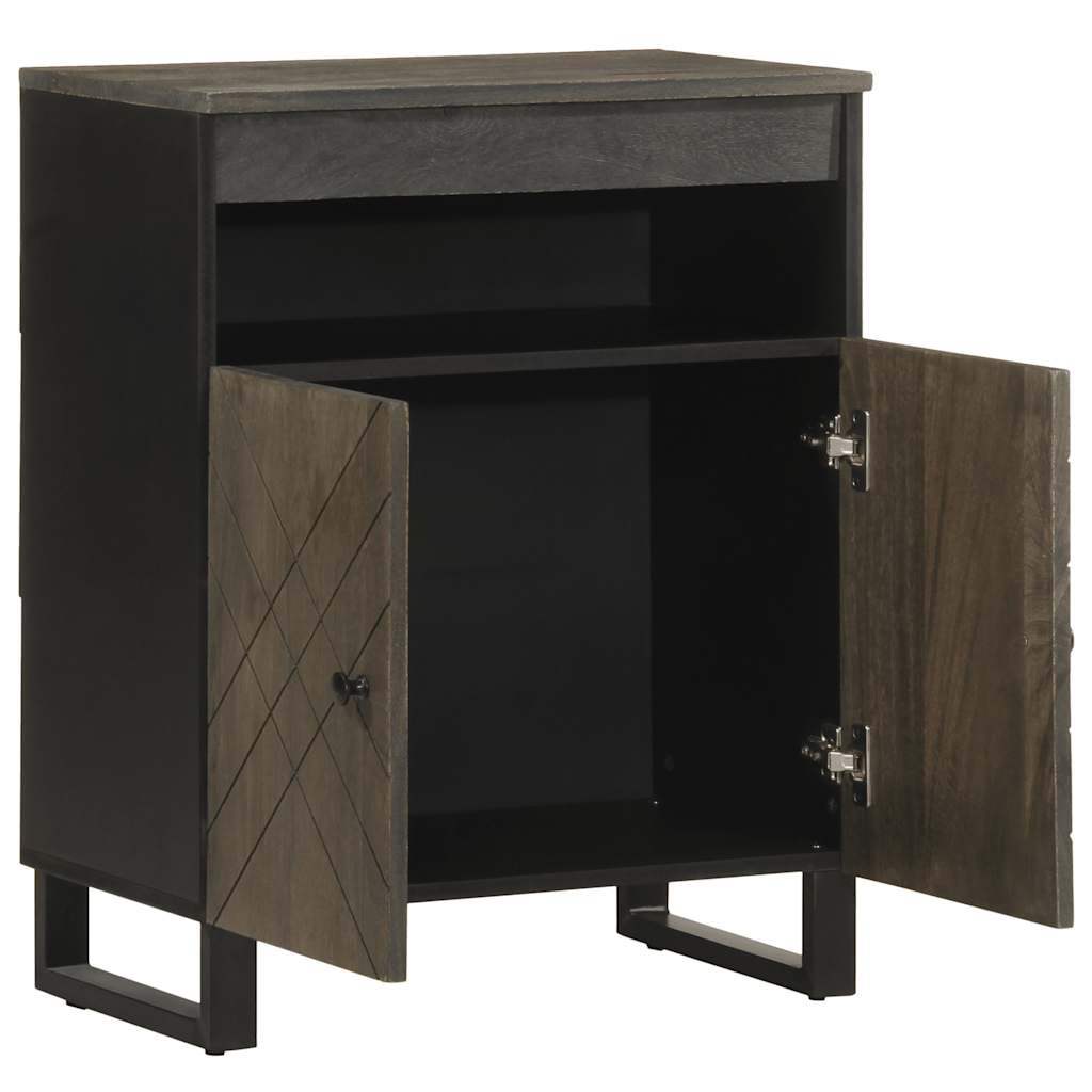 Sideboard Fekete 60x33x75 cm tömörfa Mango (4017709)