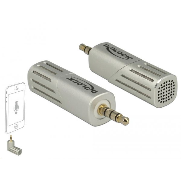 Delock egyirányú mikrofon okostelefonhoz / tablethez 3,5 mm-es 4 tűs sztereo Jack 90° elforgatható  (65893)