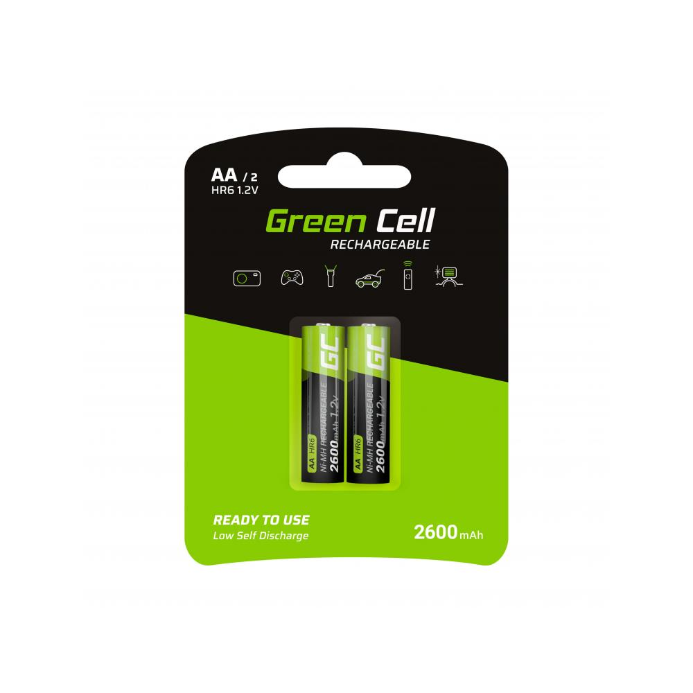 Green Cell GR05 Ni-MH 2600mAh AA HR6 Ceruzaelem (2db/csomag) (GR05)