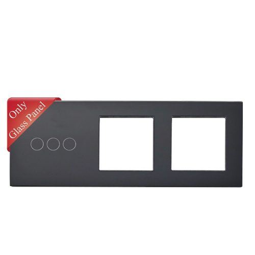 SMARTZILLA üveglap 3 csatornás kapcsolóhoz + 2 dugalj keret fekete (2035312) (smart2035312)