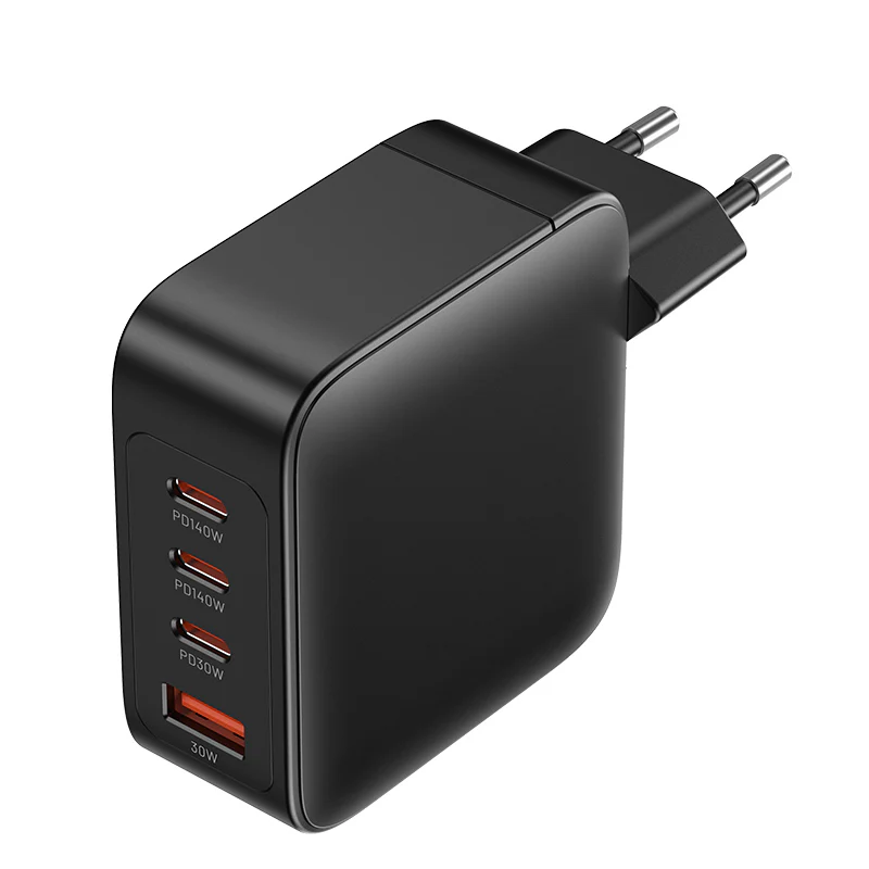 Vention FEIB0-EU GaN 3x USB-C / USB-A Hálózati töltő - Fekete (140W) (FEIB0-EU)