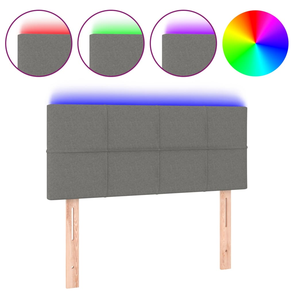 sötétszürke szövet LED-es fejtámla 100x5x78/88 cm (3121603)