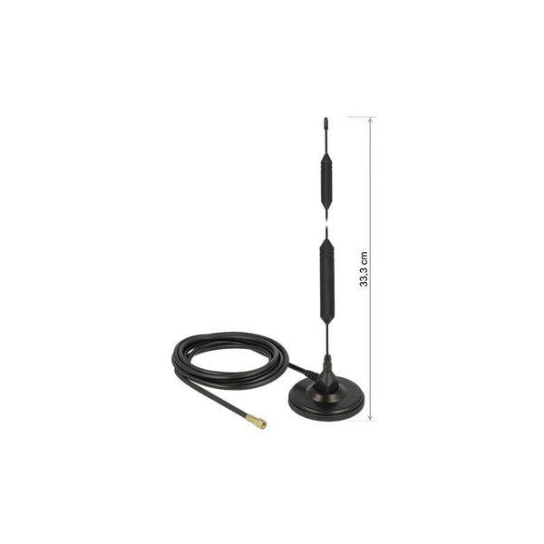 Delock GSM antenna SMA-dugó 5 dBi irányítatlan, rögzített, mágneses talppal és csatlakozókábellel (R