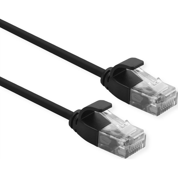 ROLINE UTP DataCenter Patchkabel Cat.6A (Class EA), LSOH, slim, schwarz, 1,5 m