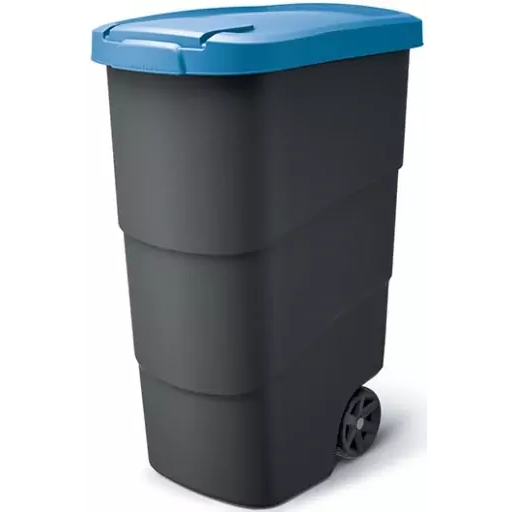 Prosperplast Wheeler 90 l szemetes kuka antracit kék fedéllel